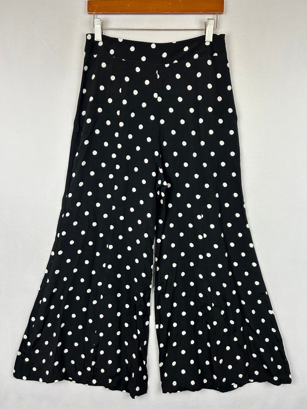 Maeve Polka Dot Black Wide Leg Cropped Pants OB661221 Women's Size 2